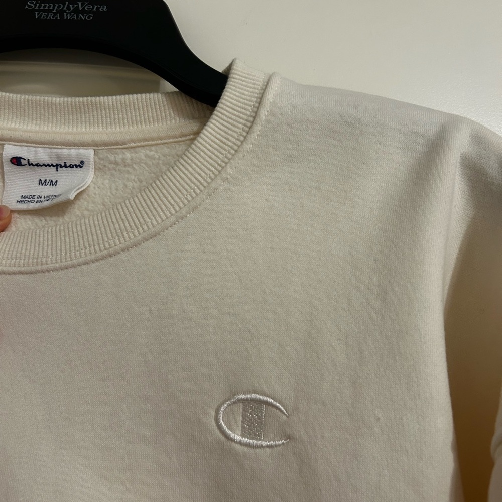 Champion Women's Off-White Crew Neck Sweater